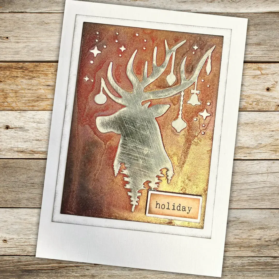 Merry Christmas Bells Blessings Tree Elk Forest Naughty or Nice Cuts Dies DIY Making Scrapbooking Cards Embossing Template