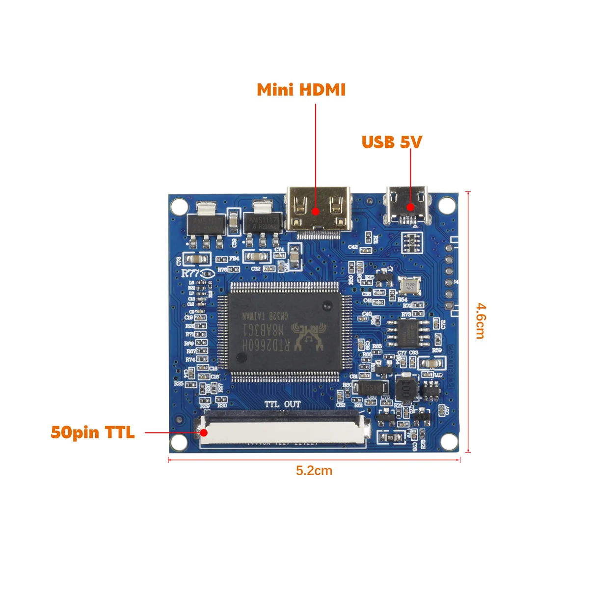 Плата управления драйвера ЖК-экрана AT065TN14, 6,5 дюйма, Mini  HDMI-совместима с DIY Lattepanda,Raspberry Pi PC Monitor | AliExpress