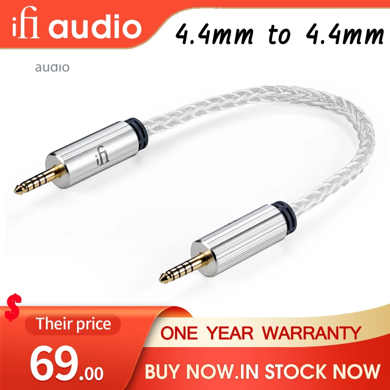 iFi 4.4mm to 4.4mm cable Balanced Pair Turn Line Hifi High End OFHC Silver Plated Custom Structure Signal Transmission Line