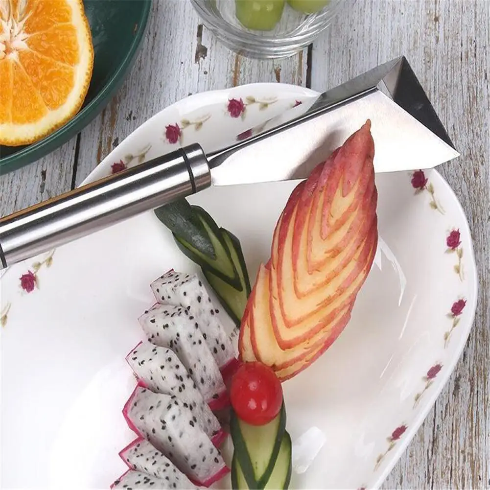 

304 Stainless Steel Triangle Fruit Carving Tool With Hanging Hole Kitchen Tools For Vegetables Fruit
