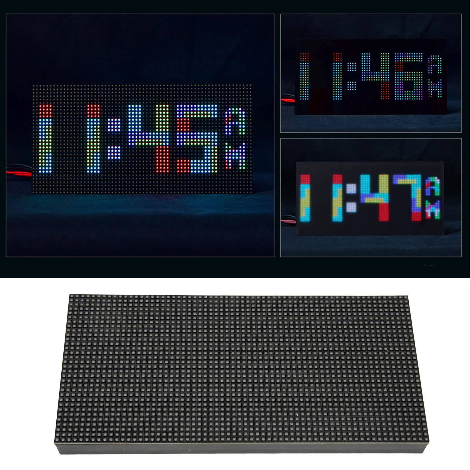 Многофункциональные цифровые часы 2048 светодиодов RGB Время Дата Температура
