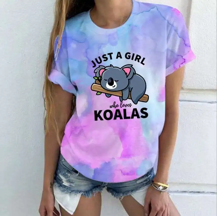 Women Just A Girl Who Loves Koala Graphic T Shirt