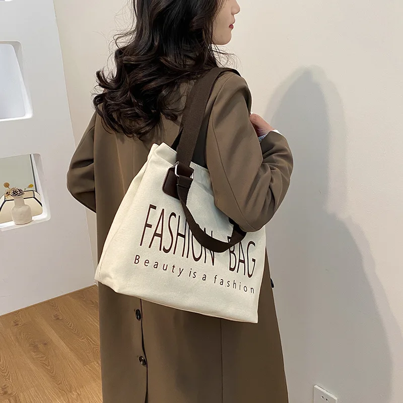 Женская Холщовая Сумка-тоут с принтом букв