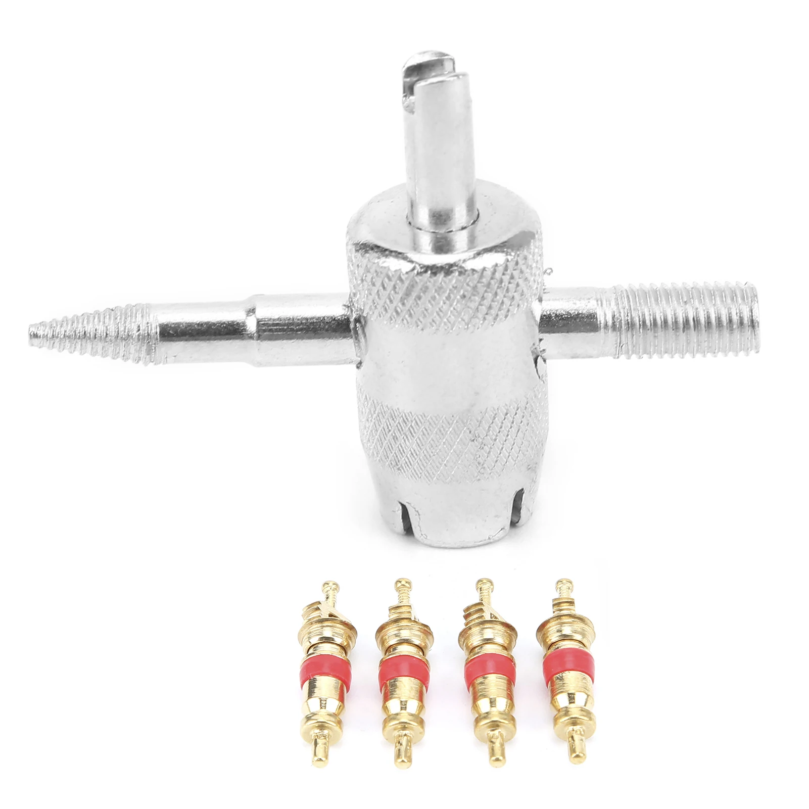 

Valve Cores Tool Set with 4 in 1 Stem for Motorcycles Bicycles Electric Vehicles ATV