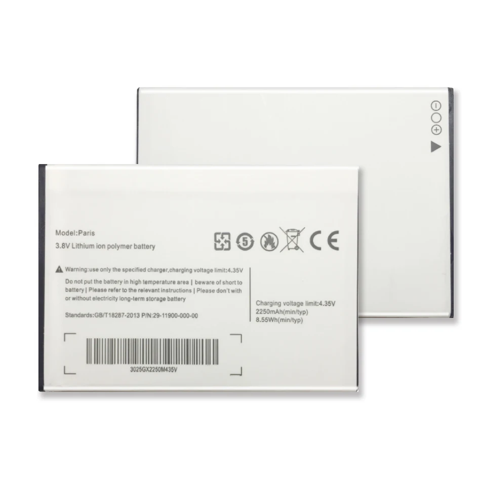 

For Ulefone Paris X Polymer Li-ion Battery 2250mAh For Ulefone Paris X Rechargeable Cell Phone Battery