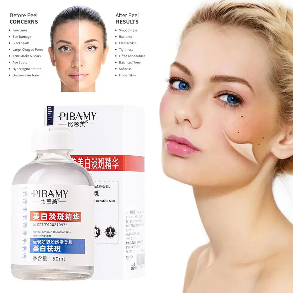 

Pibamy Black Spot Remover Chino Vitamin C Face Serum For Freckles For Women Men Blemish Anti-Wrinkle Essence Skin Care 50ml J6Z0