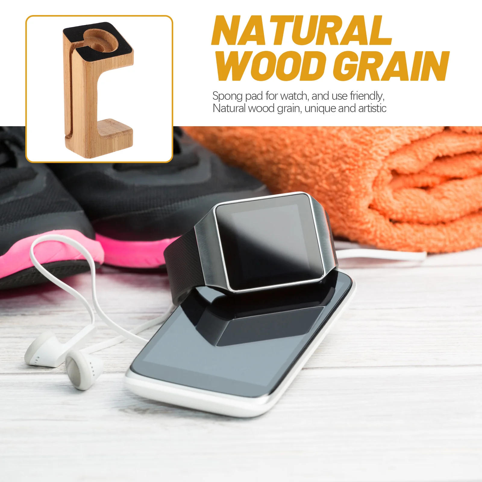 1 шт. подставка для зарядки часов бамбуковый кронштейн держатель умных дисплея