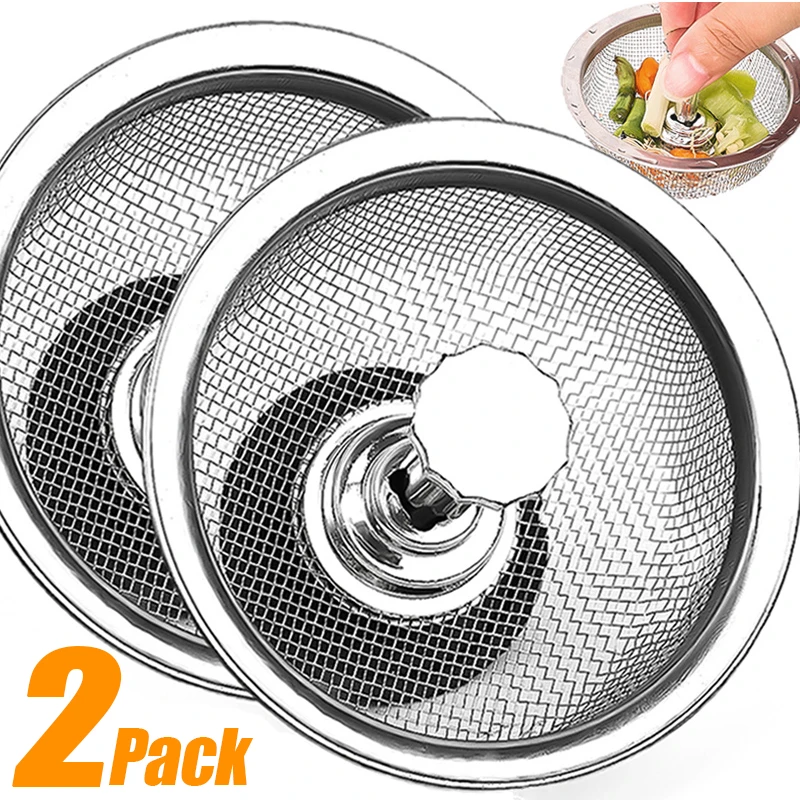 

1/2Pack Stainless Steel Sink Filter Screen Kitchen Waste Plug Anti-clogging Filter Drainage Port Metal Floor Drain Hair Catcher