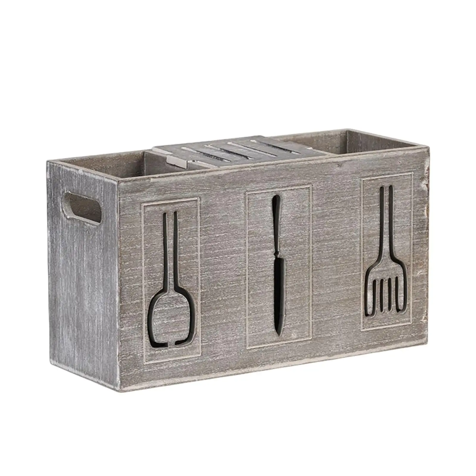 

Wooden Silverware Storage Tableware Storage Rack for Kitchen Countertop Home