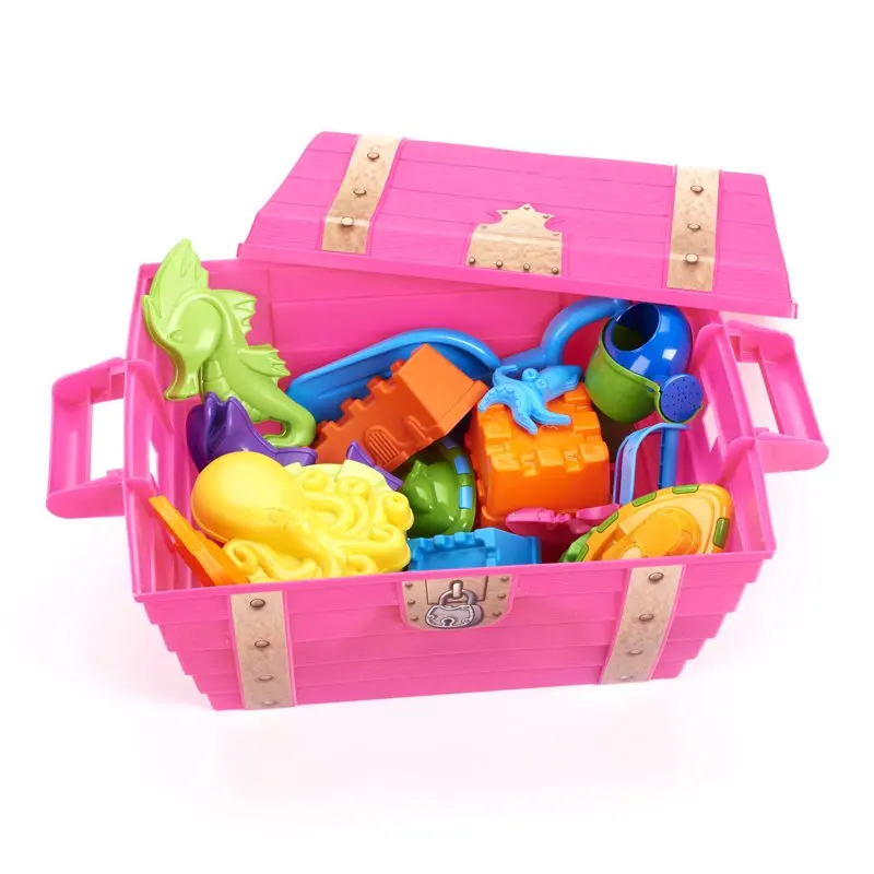 

Treasure Chest with 20-Piece Sand Toys, Pink