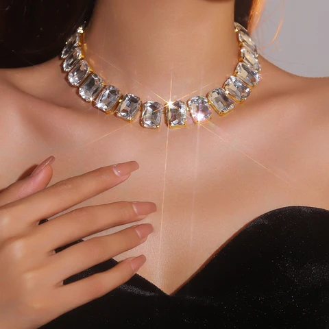 Массивное ожерелье-колье Mango Sky  из меди с кристаллами