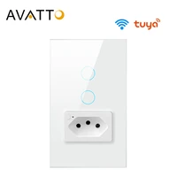 avatto tuya brazil wifi wall switch with sockettouch sensor interruptor 12gang smart light switch work with alexa google home