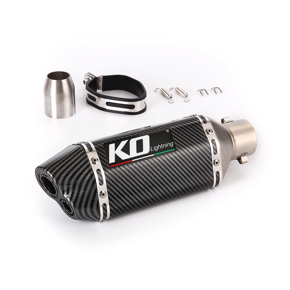 

Universal 38-51mm Motorcycle Exhaust Muffler Pipe No DB Killer 310mm Silencer Tube Full Aluminum End Can