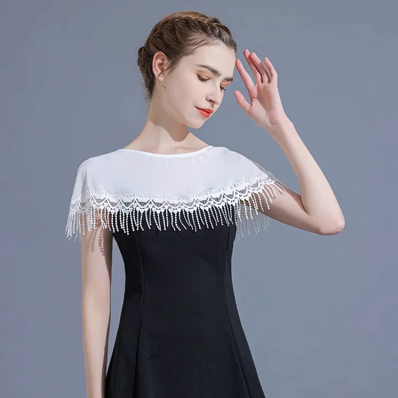 

Black White Bridal Shawl Wedding Top Shrug Tulle Bolero For Women Bolero Femme Mariage Short Wedding Jacket Party Cape Dress