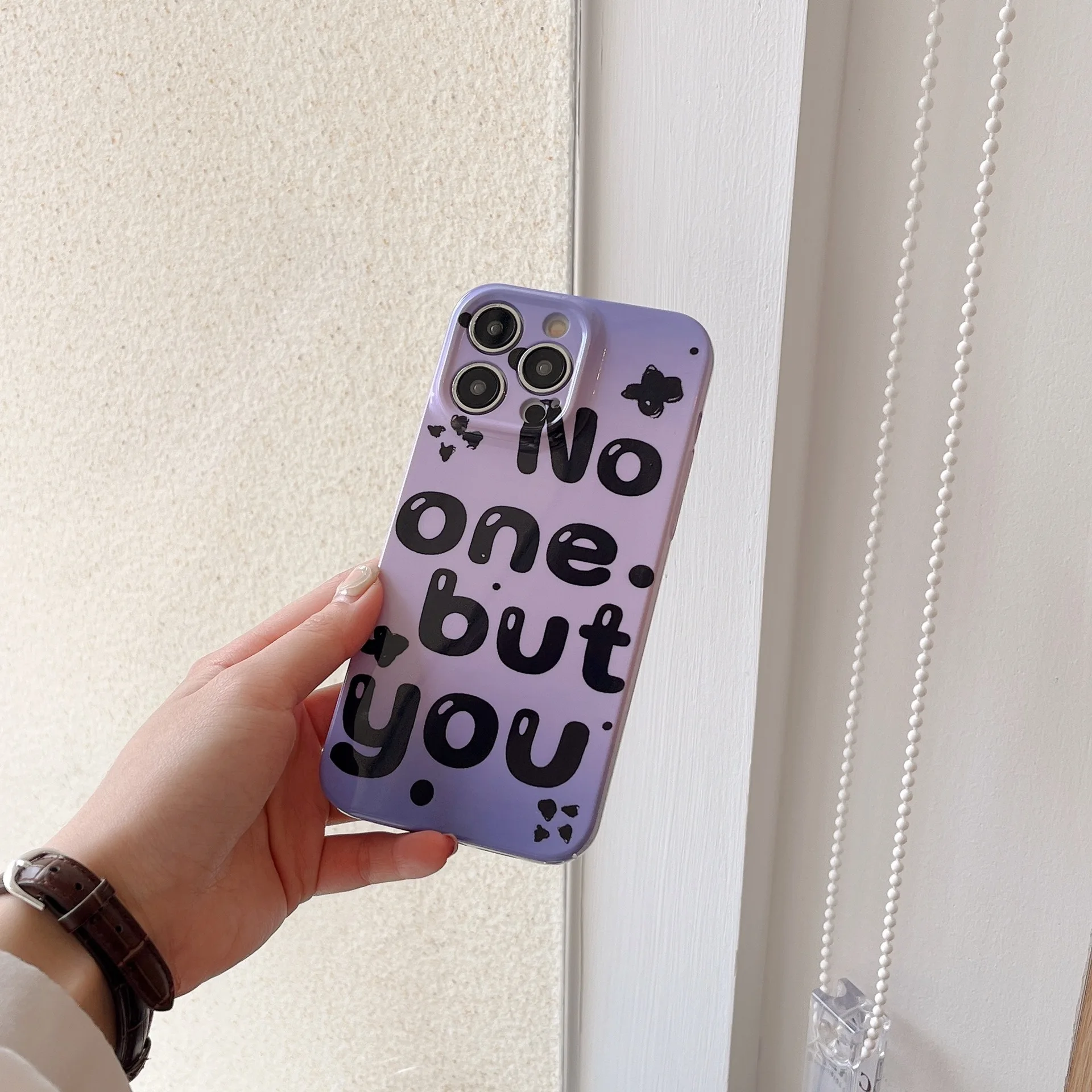 Film Phone Case Purple Gradient English Phone Case For iphone 14 13 12 11 Pro Max X XR XSMAX 7 8 Plus SE TPU Case Cover