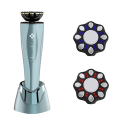 

microcurrent electric vibrating led photon rf skin tightening and lifting beauty device facial massage device