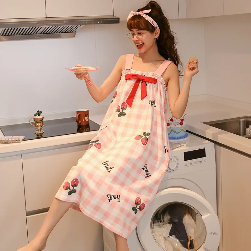 Summer New Women's Nightdress Short-sleeved Fresh and Lovely Sweet Home Service Sleepwear Women Sexy Nightwear Sleep Tops