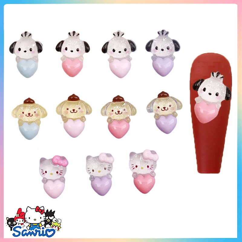 

20Pcs Sanrios Pompompurin Nail Accessories Translucency Pochacco Diy Manicure Handmade Jewelry Art Decoration Cartoon Anime Toy