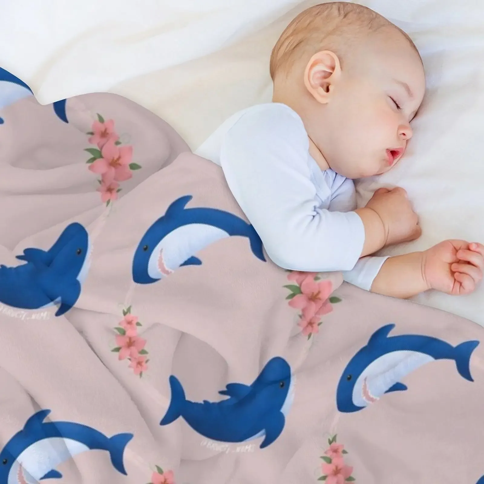 Кирпичное одеяло Brucie и Archie Shark плавающий цветок кирпичное пушистые свободные