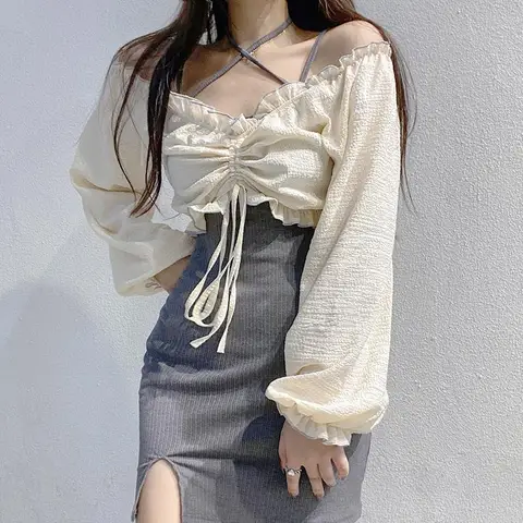 Комплект платьев Harajuku Женский, 2022, с V-образным вырезом