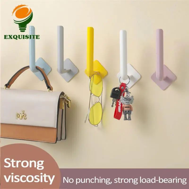 

Adhesive Hook Kitchen Roll Rack Storage Hangers Wall Mounted New Multi-function Storage Hook Coats Hats Towels Holder Key Holder