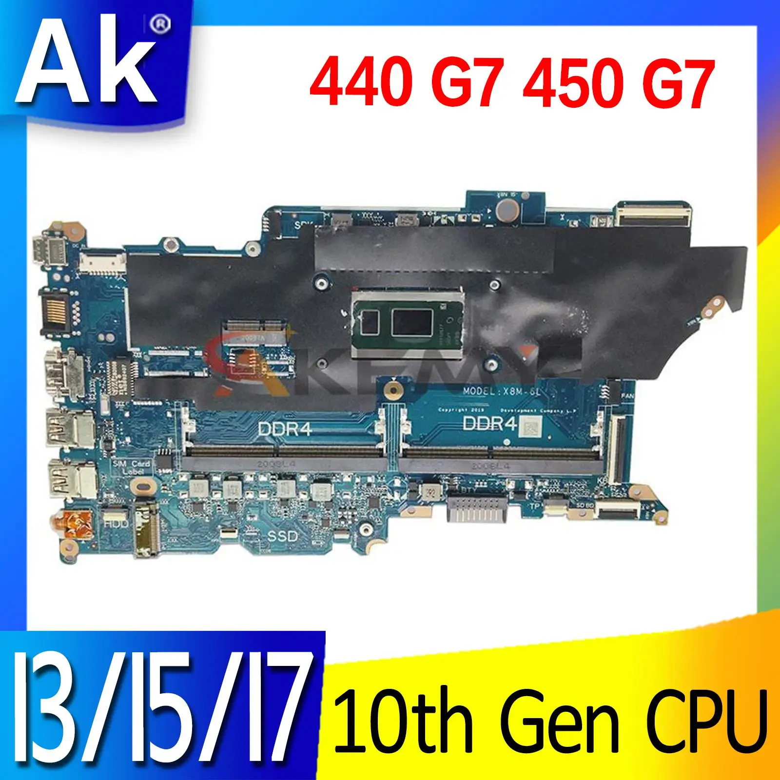 

DAX8MMB18D0 DA0X8MMB6D0 X8M-8L Motherboard W/ I3 I5 I7 CPU For HP Z66 Pro 15 G3 Z66 Pro 14 G3 440 G7 450 G7 Laptop Mainboard