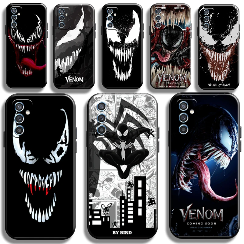 

Marvel Avengers Venom Phone Case For Samsung Galaxy M52 Shell Funda Cover Full Protection Carcasa Liquid Silicon Soft Back