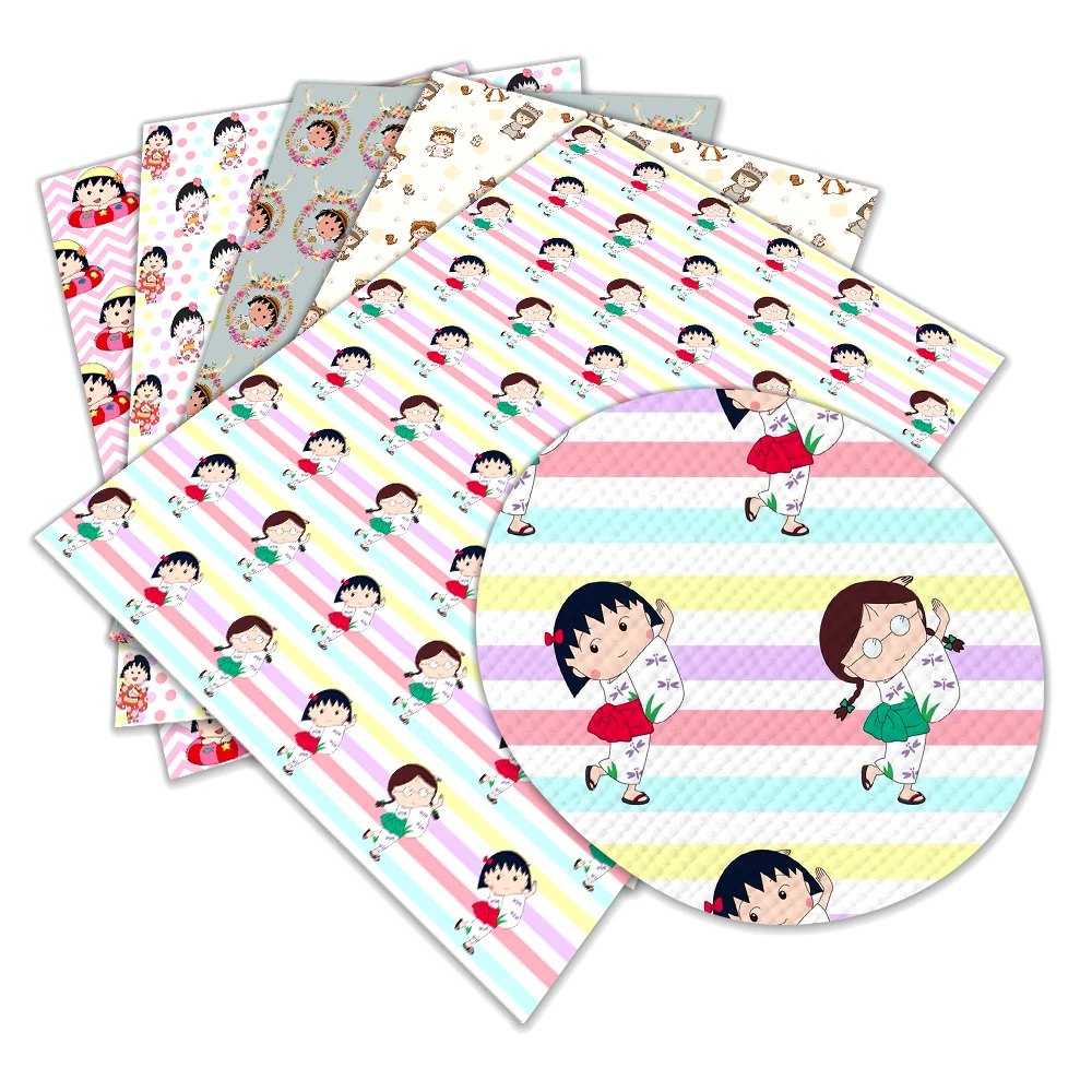 

Japan's Highly Rated Animated Film Corner Pattern Cross Pattern Print Faux Leather for Bows Handbag DIY 22*30cm A4