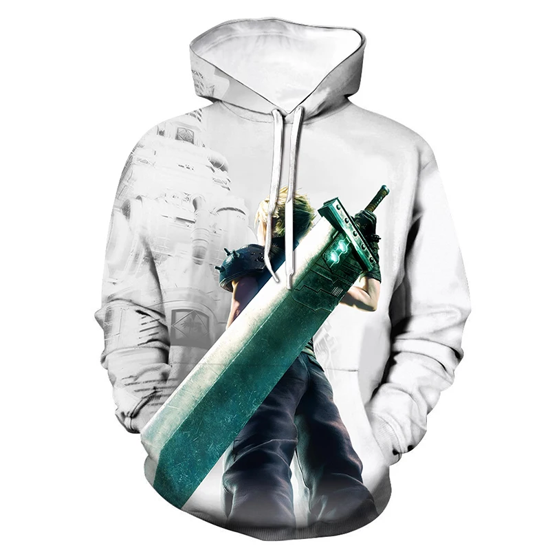 

2023 Final Fantasy VII 3D Printed Hoodie Anime Game Hooded Sweatshirt Men's and Women's Role Playing Hip Hop Pullover Sports Cas