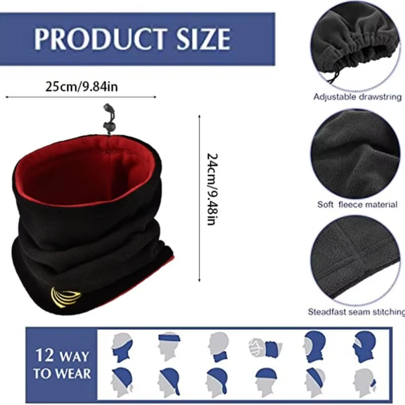 Модный зимний теплый флисовый шейный шарф для кемпинга Лыжная трубка Сноуборда