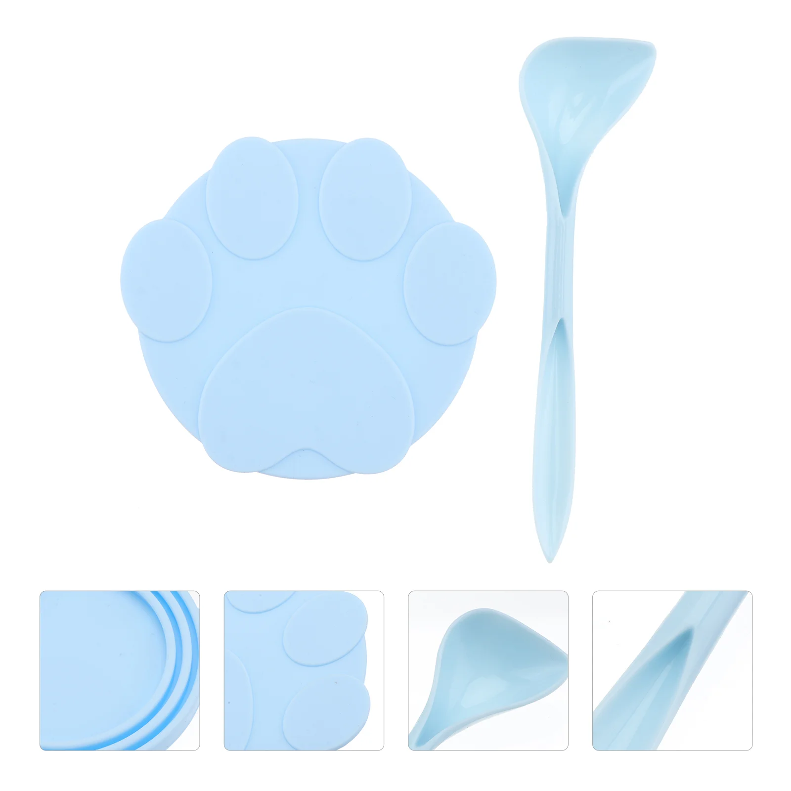 

Can Cat Spoon Lid Silicone Dog Pet Cover Covers Container Lids Universal Feeding Size Scooping Kitten Mixing Set Tin Standard