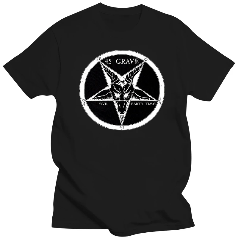 

45 Grave LA Gothic Rock Band Iconic Devilish Pentagram Logo T-Shirt
