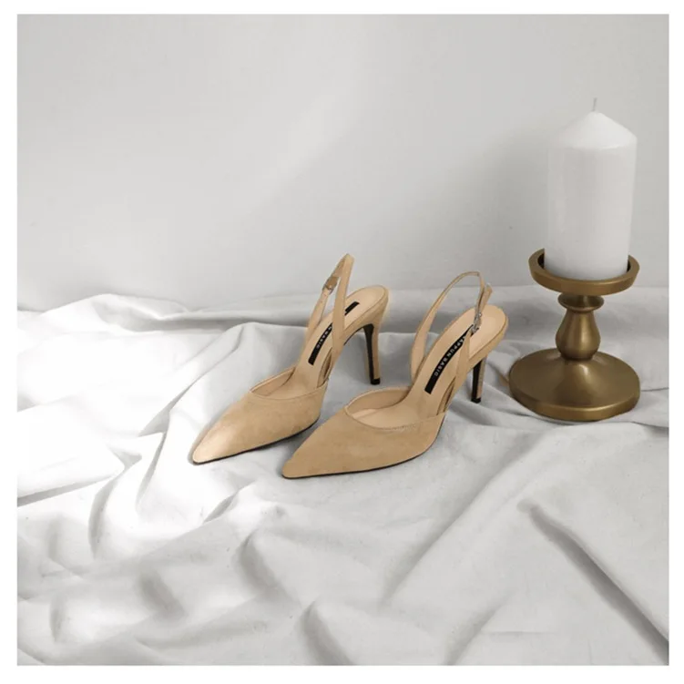 

Women's shoes 2021 summer new sandals women's stiletto pointed suede fashion Korean women's shoes 6CM/8CM high heels