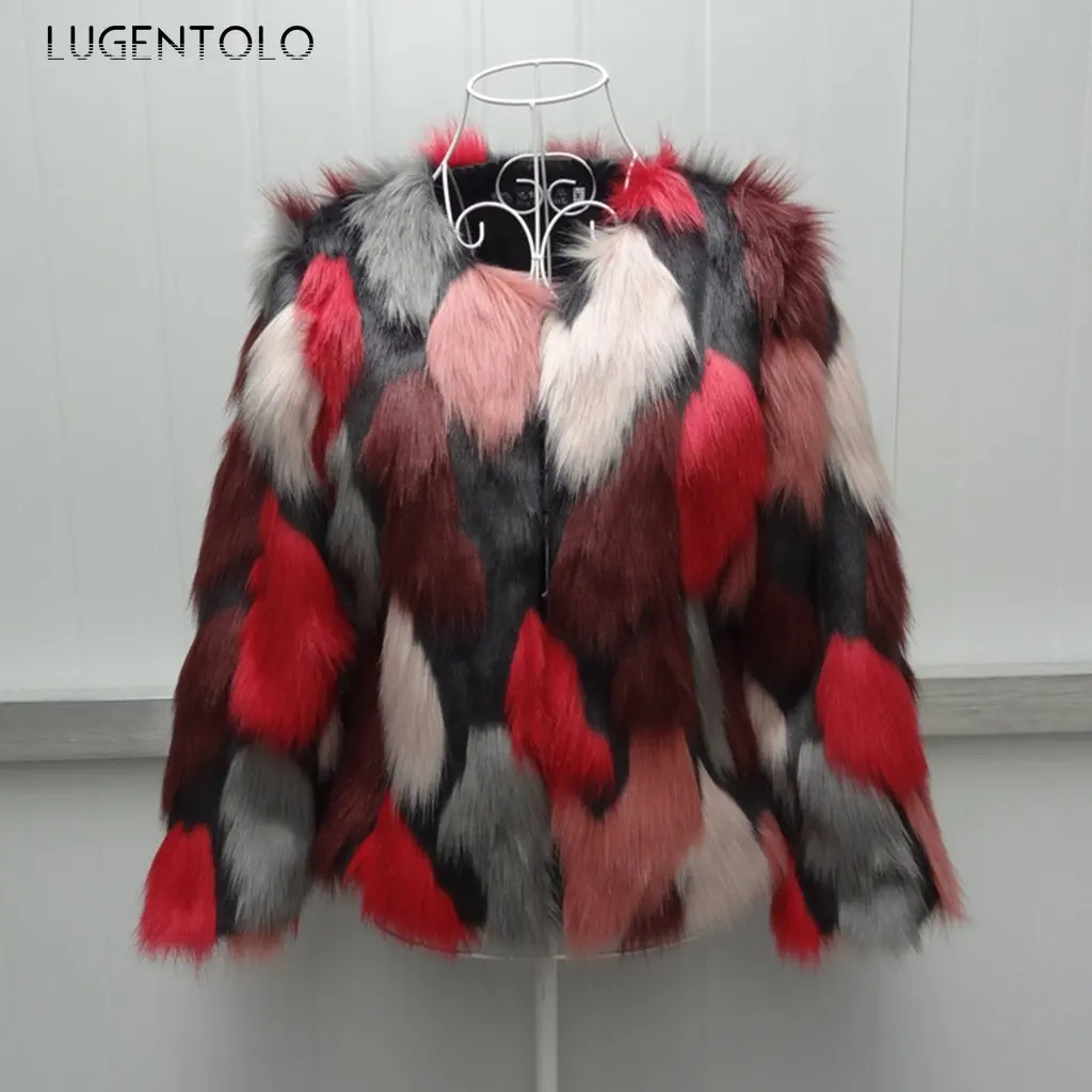 

Женское короткое пальто из искусственного лисьего меха, большие размеры 9XL