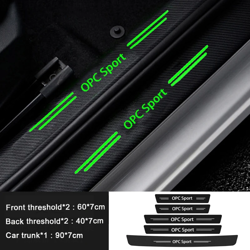 Светящаяся защитная пластина для порога автомобиля, задний бампер для багажника, аксессуары для Opel OPC Sport Astra G Insignia Corsa Meriva