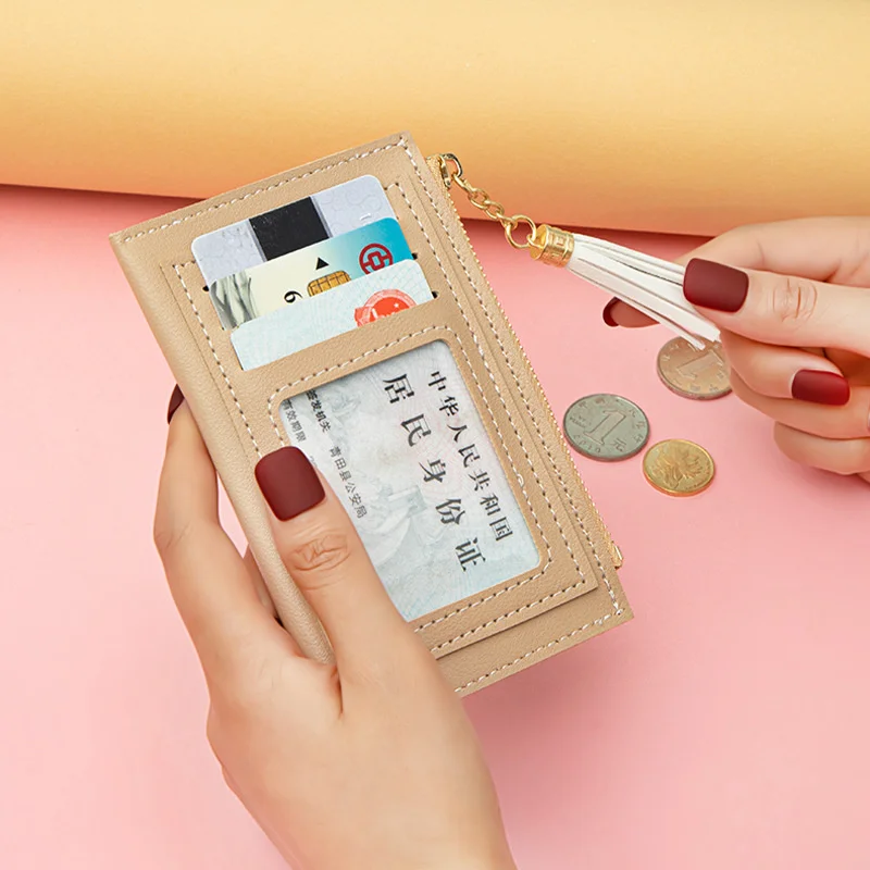 Card bag women's Korean version xiaoqingxinliusu zero wallet multi card splicing contrast color Mini Wallet women