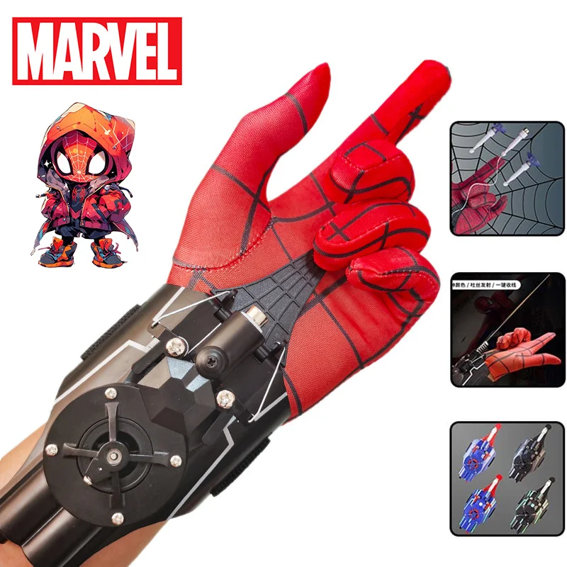 

Marvel Spiderman Web Shooters Toys Spider Man Wrist Launcher Cosplay Peter Parker Accessories Props Gloves Gift For Children