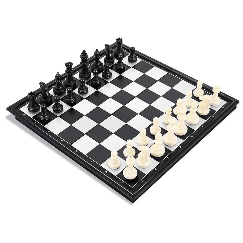 

Magnetic Folding Chess Portable 25X25cm Chess Board Black and White Chess Toys for Gatherings and Family Activities