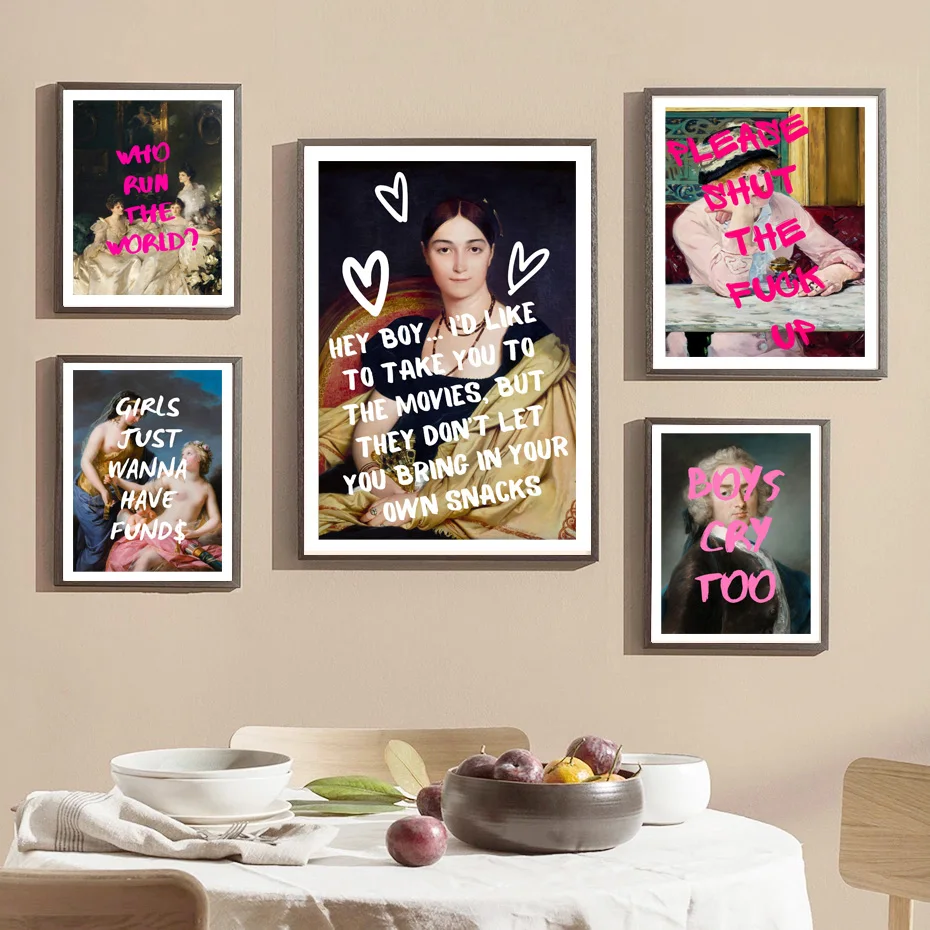 Забавная вдохновляющая Цитата винтажная абстрактная феминизм Художественная