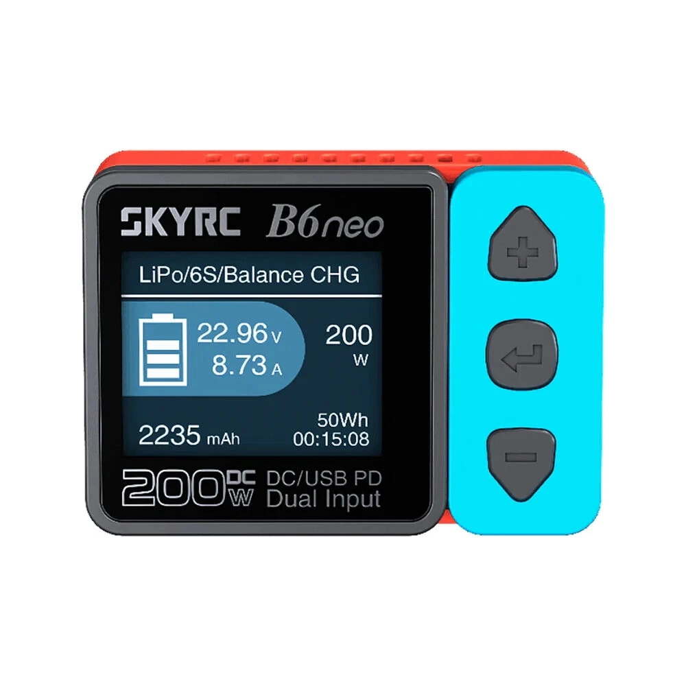 

SkyRC B6 Neo 200w DC Charger With DC/PD Dual input 10A Charge Current Digital Power Supply