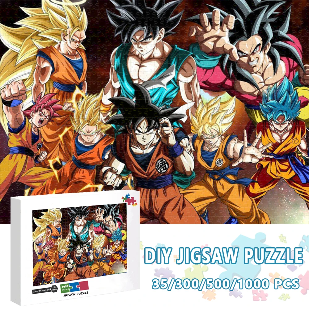 

Puzzle Jigsaw Dragon Ball Puzzle 300/500/1000 Piece Son Goku Anime Characters Educational Puzzle Halloween Christmas Kids Gift