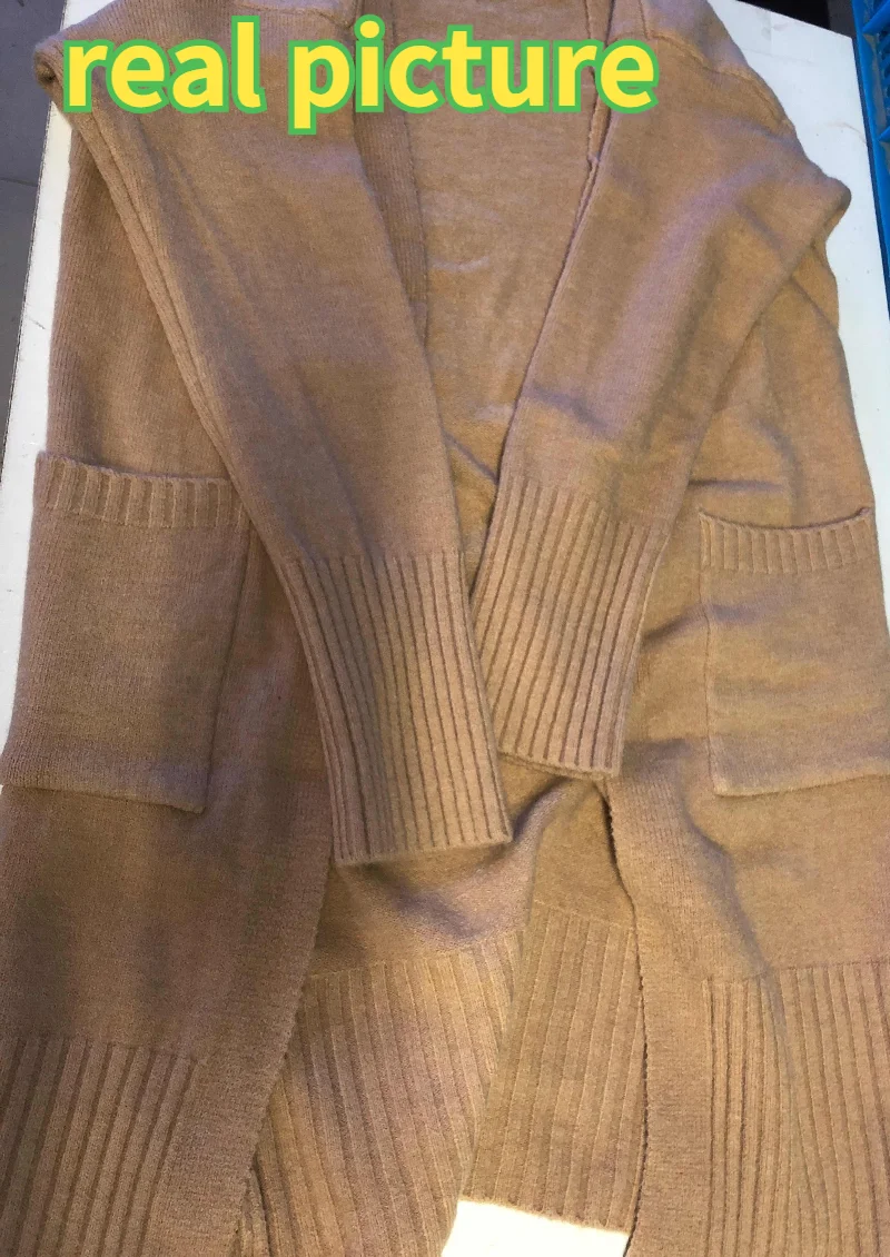 Женский вязаный кардиган Длинный Свитер оверсайз одежда для осени и зимы |