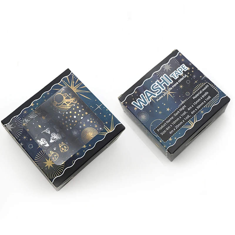 Маскировочная лента черного и золотого цвета диаметром 4 м 9 шт./компл. кавайная