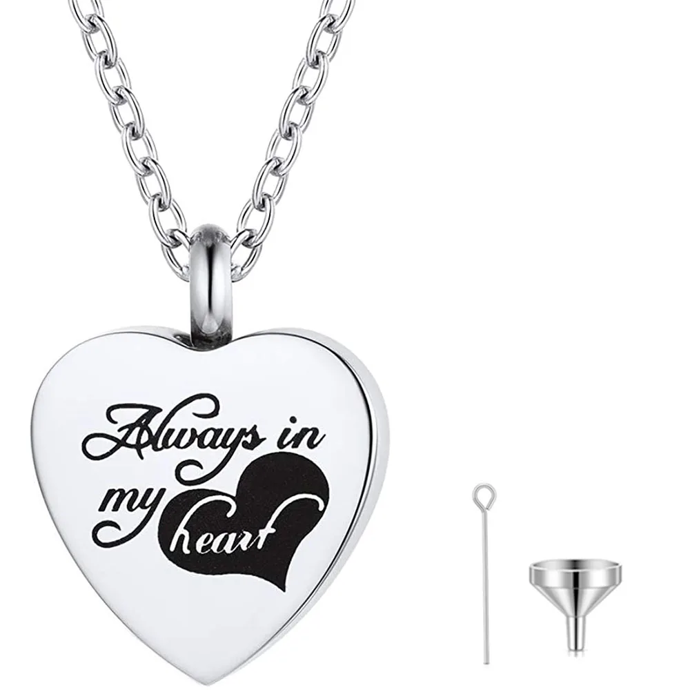 

Cremation Jewellery Urn Necklace for Ashes Heart Locket Necklace Always in My Heart Keepsake Memorial Necklace Urns for Human