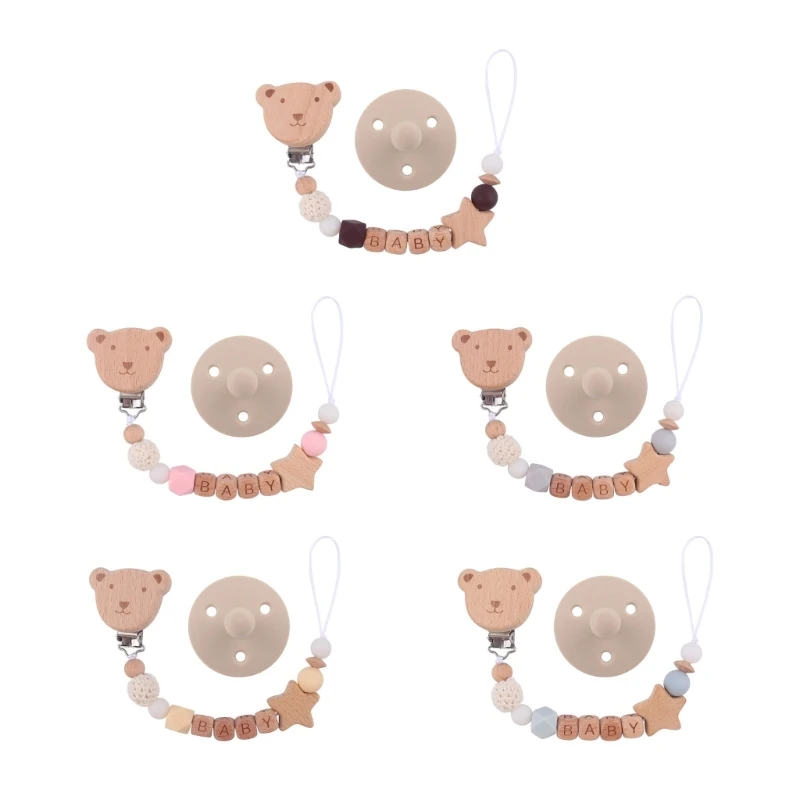 

Beaded Pacifier Chain Chewing Toy Organiser Silicone Pacifier Infant Shower Gift