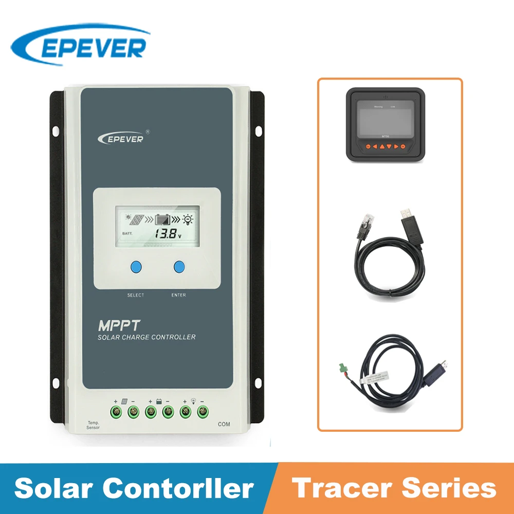 

Epever MPPT Charger Controller LCD 10A 20A 30A 40A 1210AN 2210AN 3210AN 4210AN Solar Regulator 12V 24V Battery Charge Controller