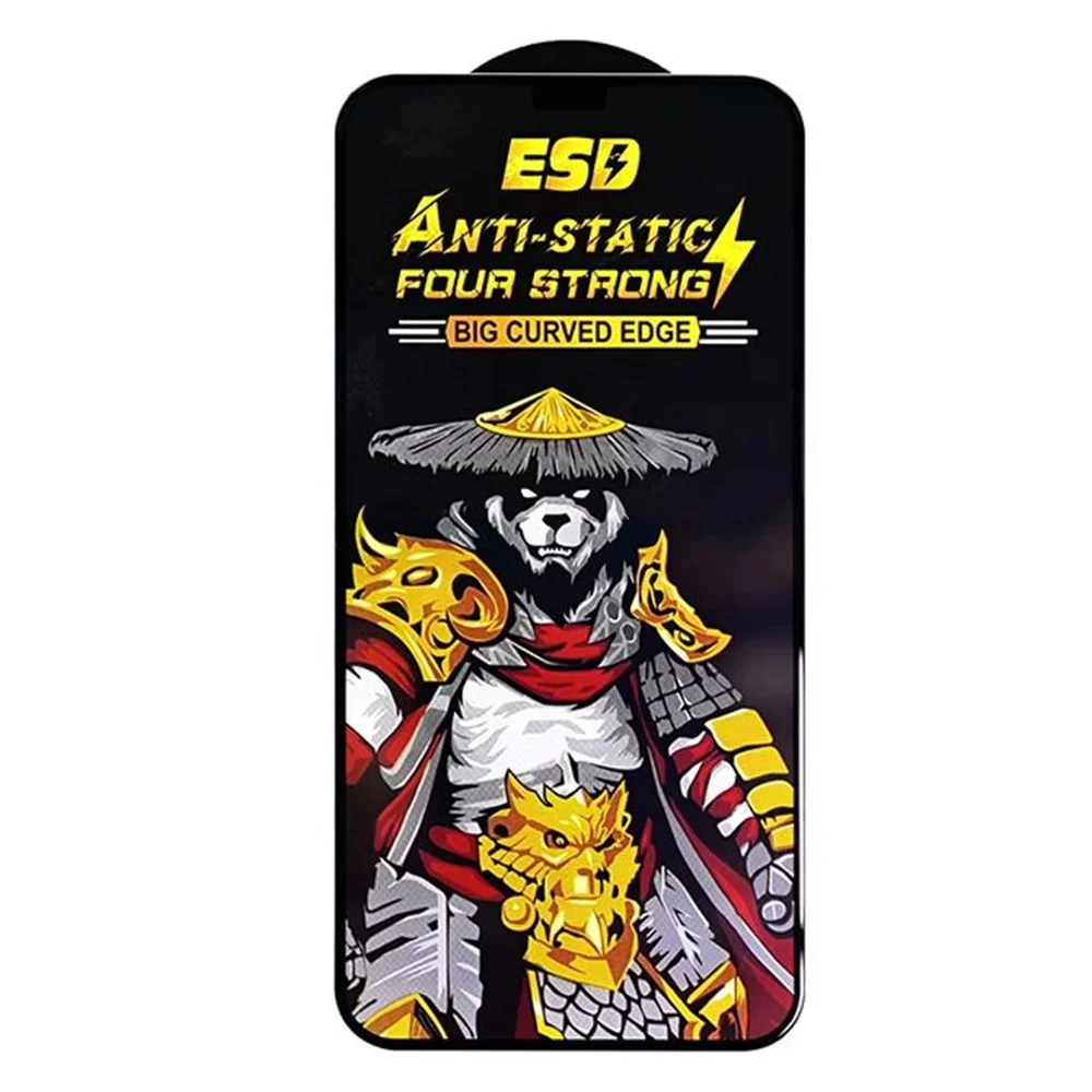 100pcs ESD ANTI-STATIC Tempered Glass Screen Protector Film Big Curved For iPhone 14 13 mini Plus 12 11 Pro Max 7 8 x xr xs max