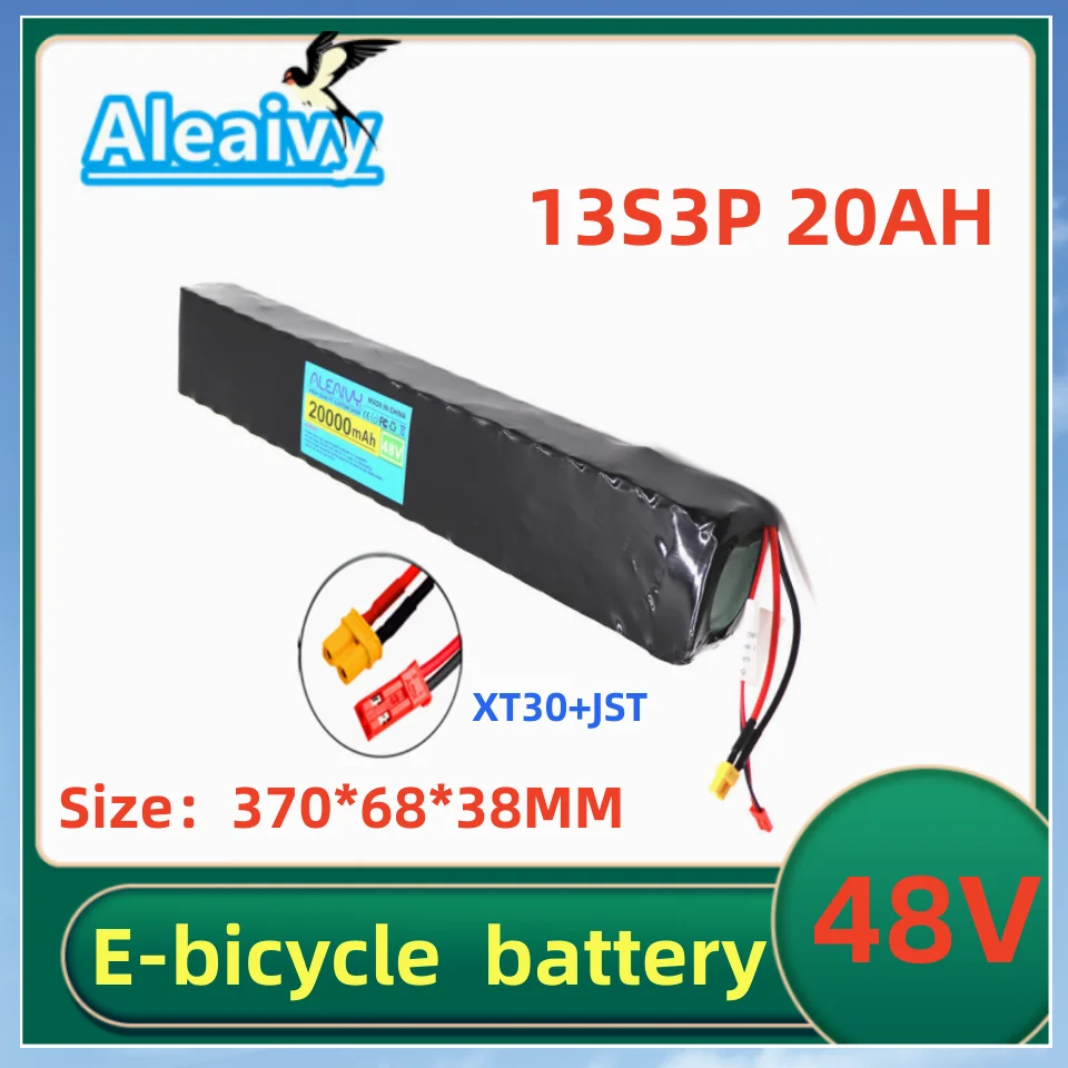 

ALEVIY 48V 20Ah 13S3P Rechargeable Lithium-ion Battery Pack Suitable for 1000w Electric Bicycles,Scooters, 18650 Lithium Battery