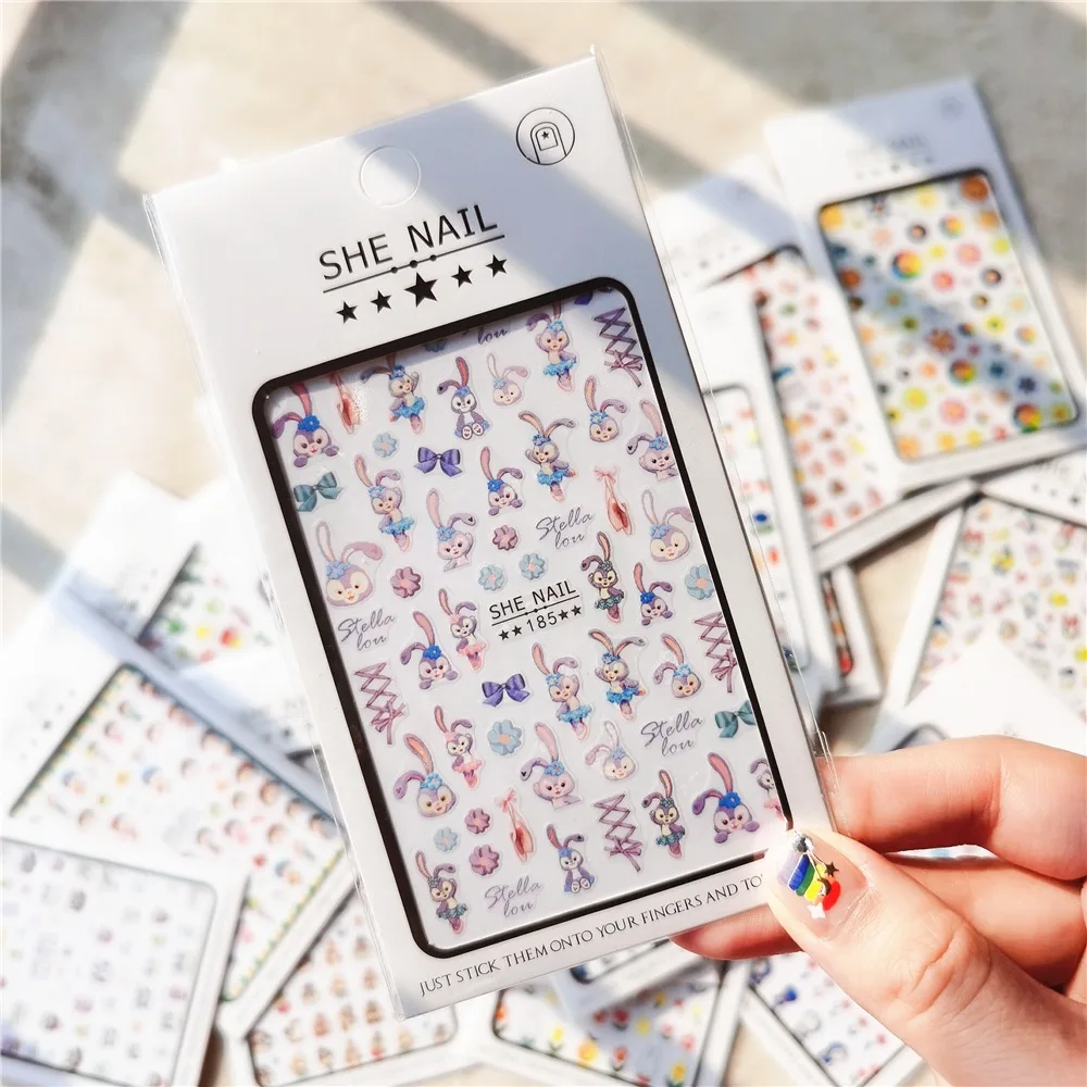 

Star Dew Stickers Disney Sea Paradise Cartoon Animation SHE Series Stitch Donald Duck Mickey Press On Nails Nail Art Decorations