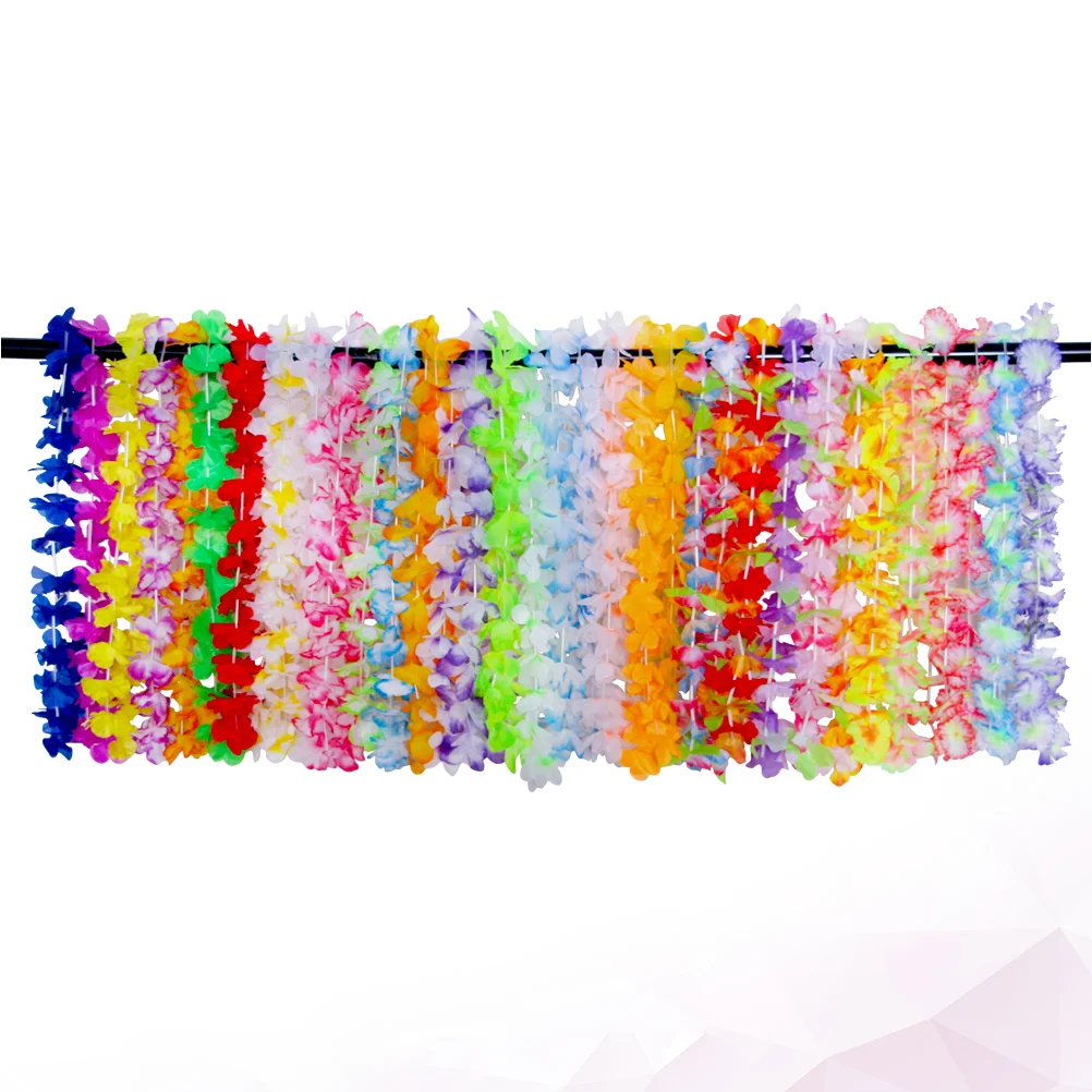 

36 PCS Garlands Decor Artificial Flowers Hawaii Neck Wreath Aldult Leis Party Favors Hanging